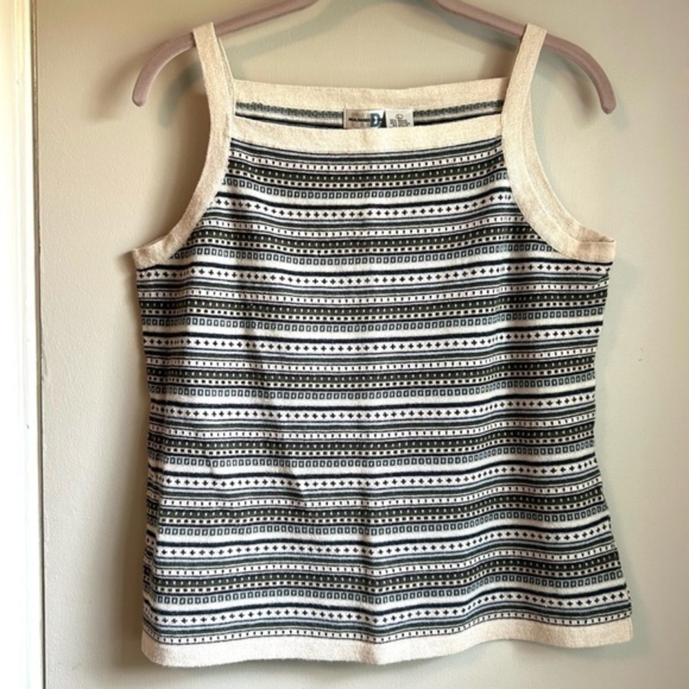 Vintage Paul Harris Design Cream Women’s Sleeveless Tank Top Sz L